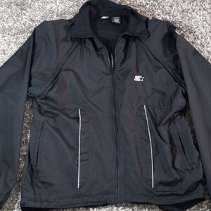 Mens STARTER Black Windbreaker Jacket Size S